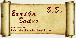 Borika Doder vizit kartica